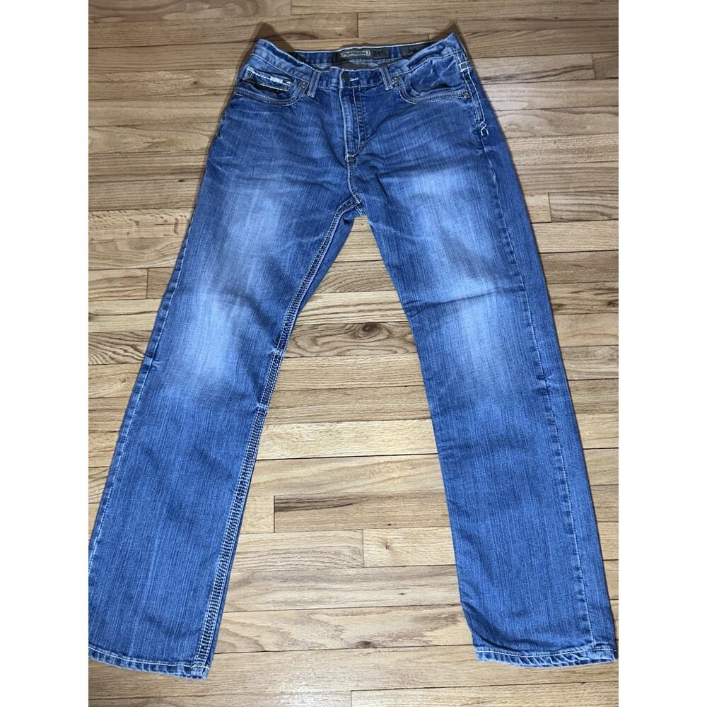 BKE Buckle Tyler Straight Leg Jeans Men's 34L Fits 34x34 Medium Wash Denim